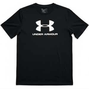 Under Armour Logo Graphic T-Shirt | Black Athletic Tee | Size Large